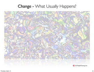 Change - What Usually Happens?
OnTheJobTraining.com
16Thursday, 9 April, 15
 