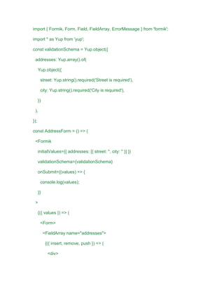 React.js Form Management with Formik and Yup in UAE Projects | PDF ...