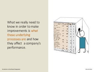 What we really need to
know in order to make
improvements is
and how
they affect a company's
performance.
Introduction to ...