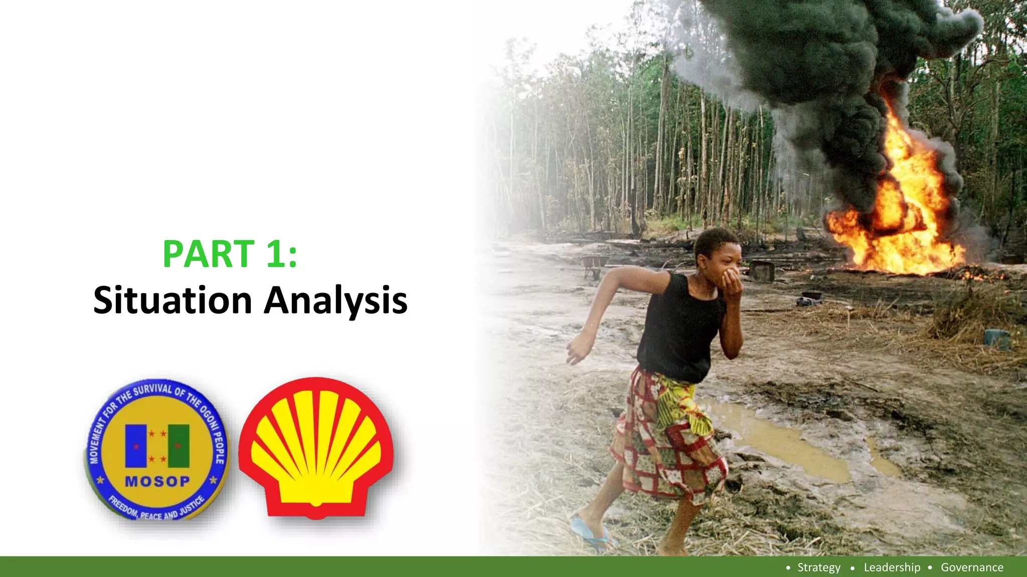 Strategy Leadership Governance
PART 1:
Situation Analysis
 