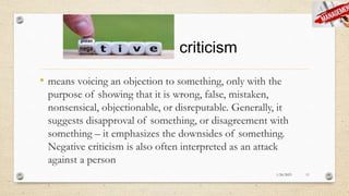 Much Criticism Managing Criticism and Complaints.pptx