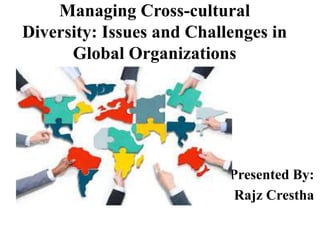 Managing Cross-cultural
Diversity: Issues and Challenges in
Global Organizations
Presented By:
Rajz Crestha
 