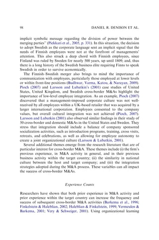 Managing Cultural Integration in Cross-Border Mergers and Acquisitions ...
