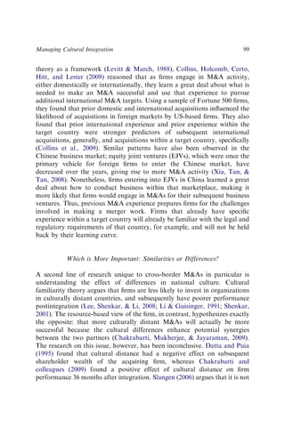 Managing Cultural Integration in Cross-Border Mergers and Acquisitions ...