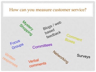 How can you measure customer service?
 