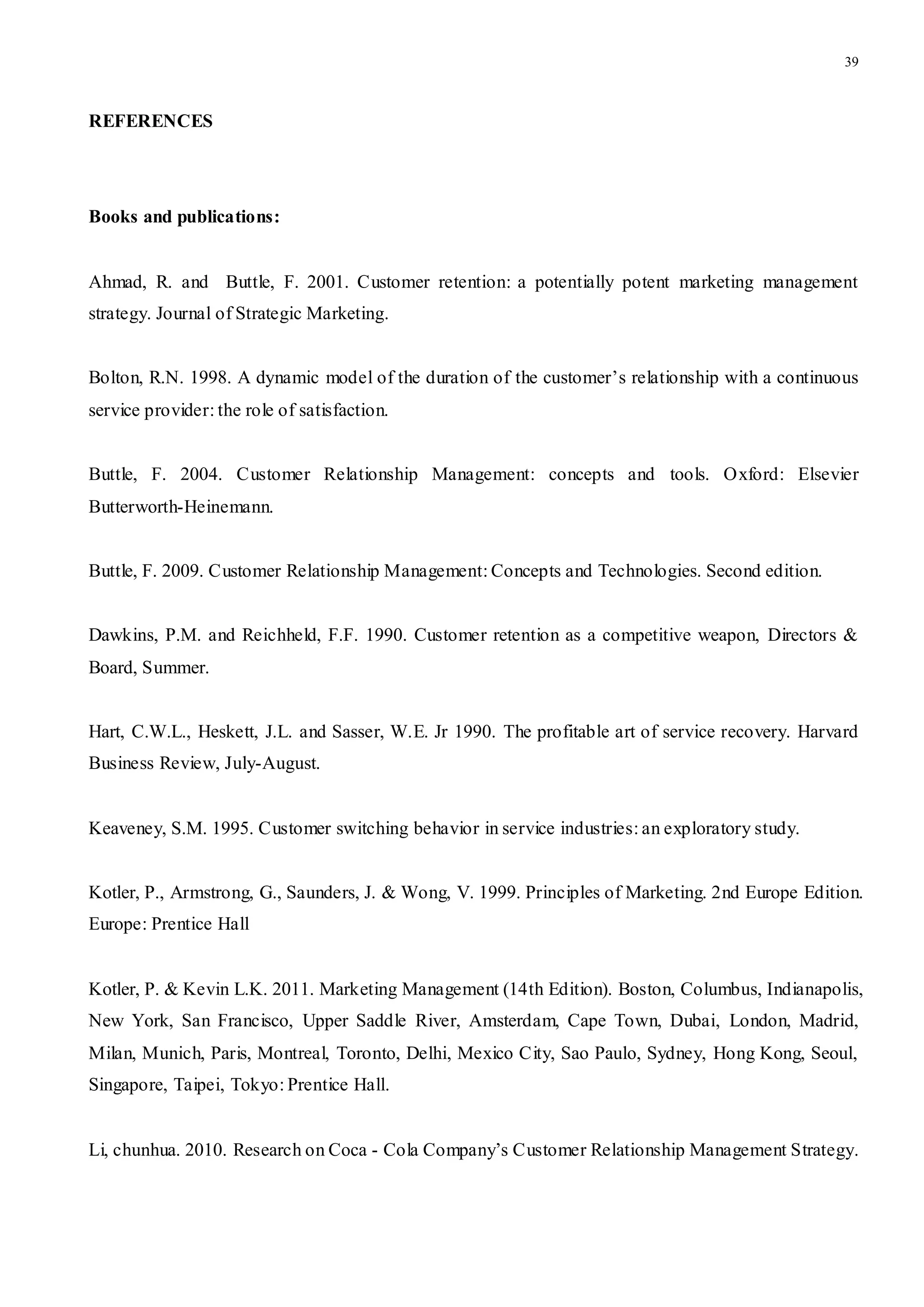 Managing Customer Relationship Case Study Coca Cola Company Pdf