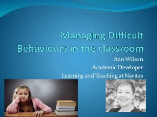 Ann Wilson
Academic Developer
Learning and Teaching at Navitas
 