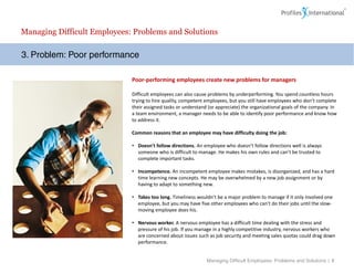 Managing difficult employees | PDF