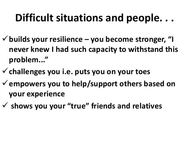 examples of difficult situations