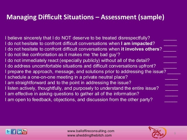 dealing with difficult people and situations in the workplace how do you handle difficult situations