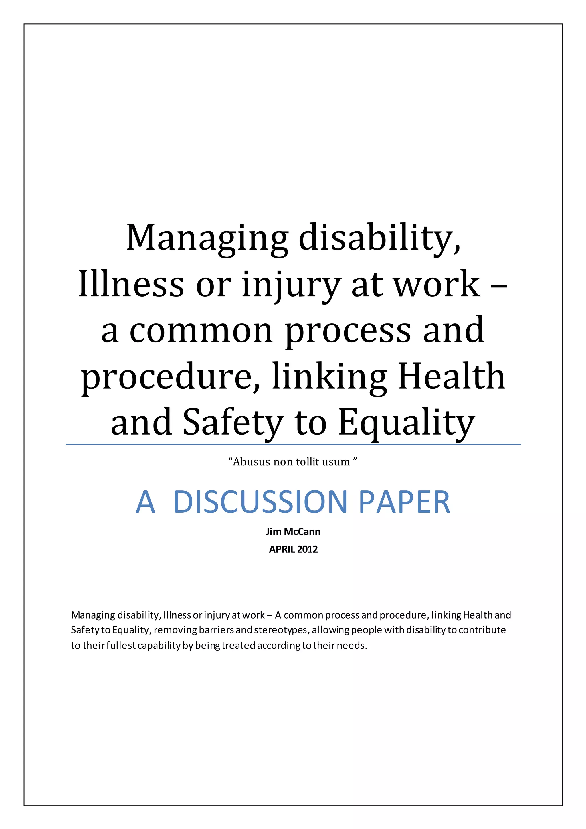 Managing disability 5 PDF