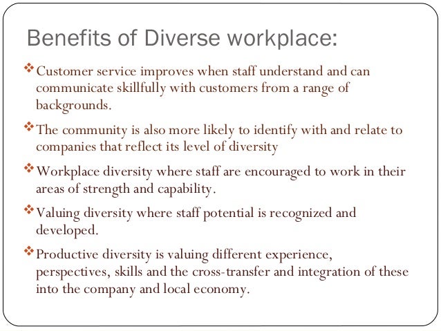 thesis statement on diversity in the workplace