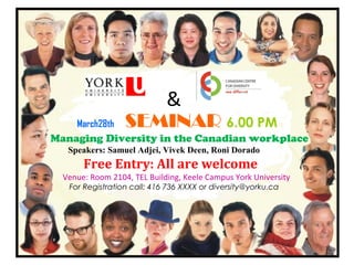 Managing diversity in the canadian workplace | PPT