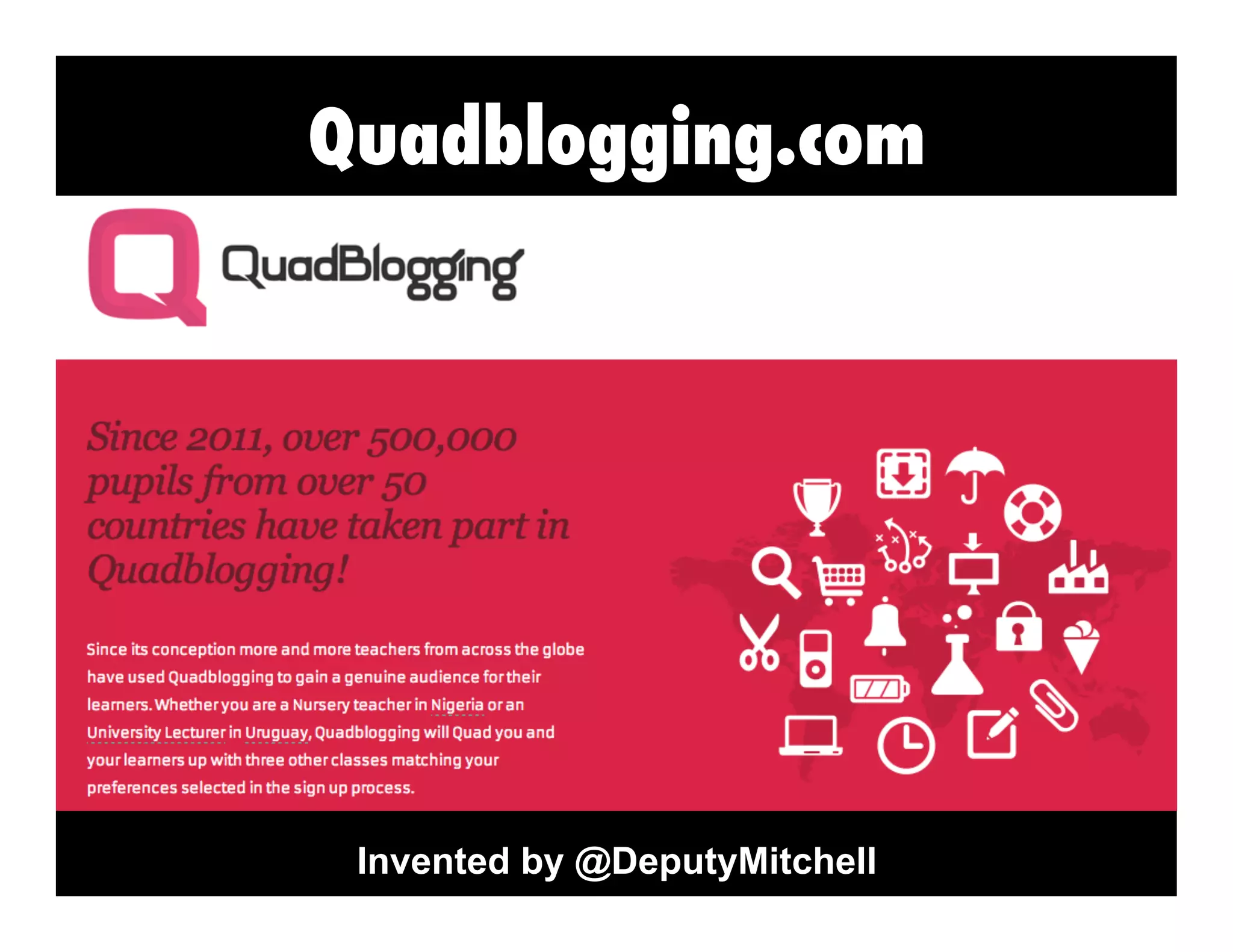 Quadblogging.com

Invented by @DeputyMitchell

 