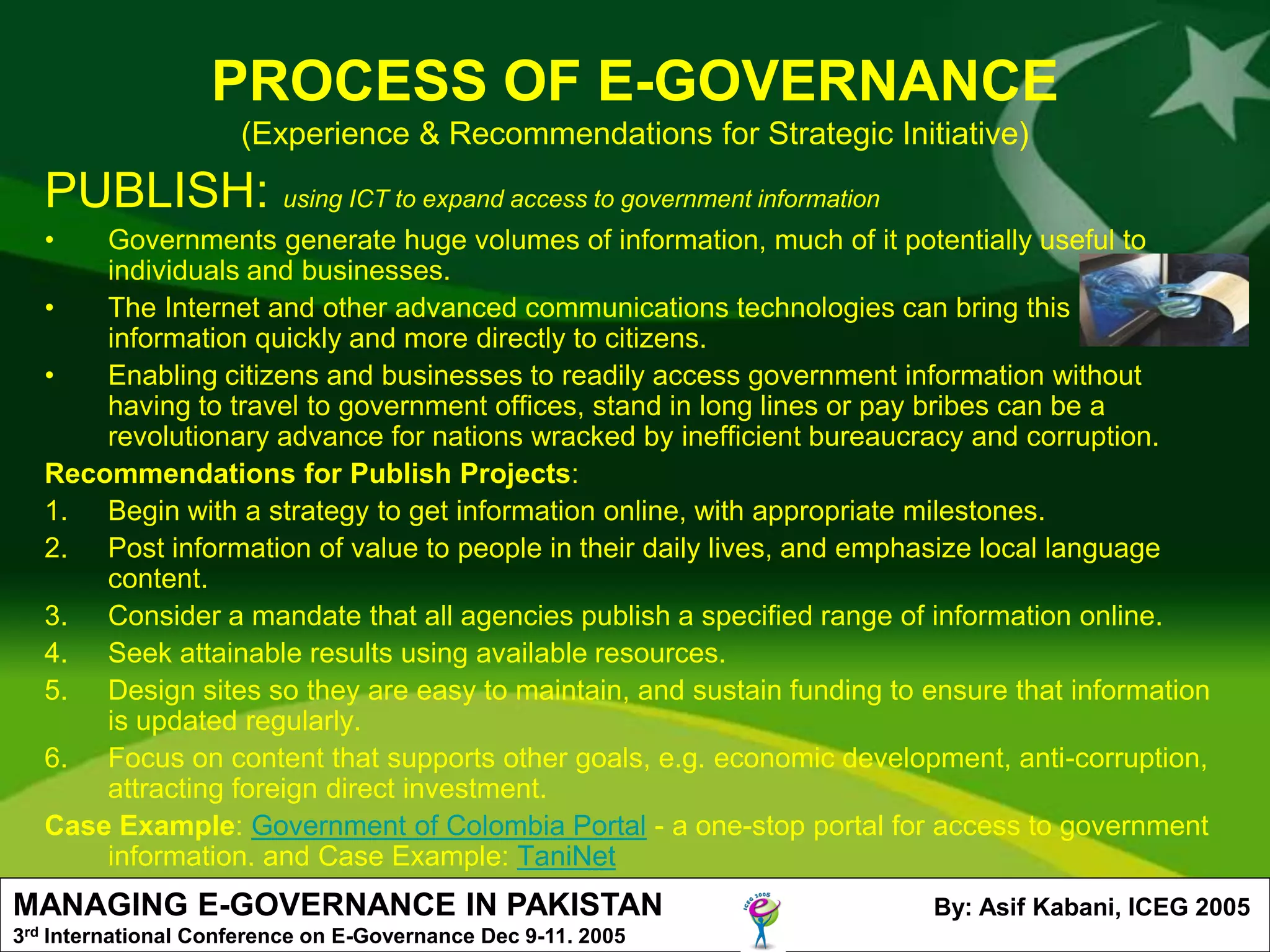 Managing E Governance In Pakistan | PDF