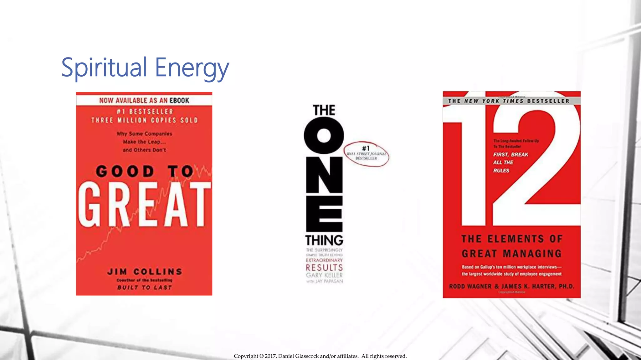 Spiritual Energy
Copyright © 2017, Daniel Glasscock and/or affiliates. All rights reserved.
 