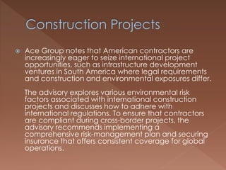 Managing Environmental Risk during International Construction Projects ...