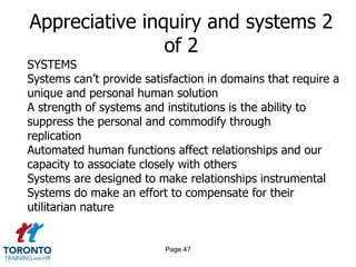 Page 45Appreciative inquiry and systems