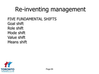 Page 64Managing fears and agile managers 2 of 2Managing employeesRewarding employeesPlanningTechnological agilityPolitical skillsProblem-solvingDoing more with less