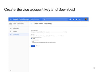 Create Service account key and download
15
 
