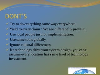  Create strong corporate culture.