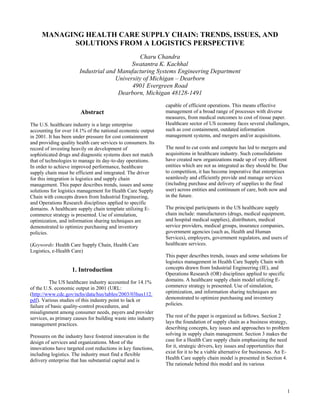 Managing healthcare supply chain | PDF