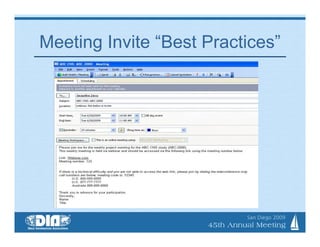 Meeting Invite “Best Practices”
 