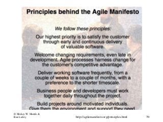 © Mickey W. Mantle &
Ron Lichty 70http://agilemanifesto.org/principles.html
 