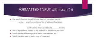 Managing input and output operations in c | PPTX | Programming ...