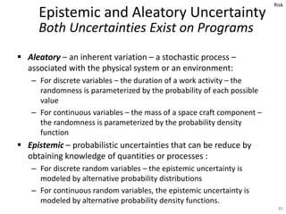 Epistemic and Aleatory Uncertainty
Both Uncertainties Exist on Programs
 Aleatory – an inherent variation – a stochastic ...