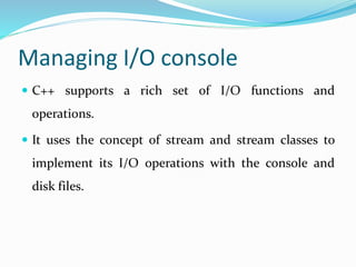 Managing I/O in c++ | PDF
