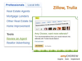Zillow, Trulia




     amyCHOREW
  inspire train implement
 