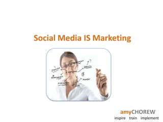 Social Media IS Marketing




                       amyCHOREW
                    inspire train implement
 