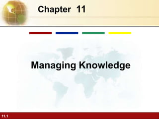 Chapter 11
Managing Knowledge
11.1
 