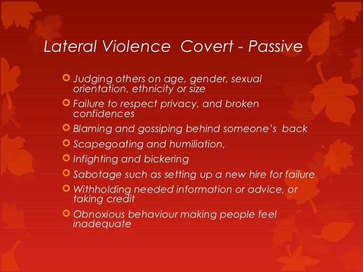 Managing lateral violence and its impact