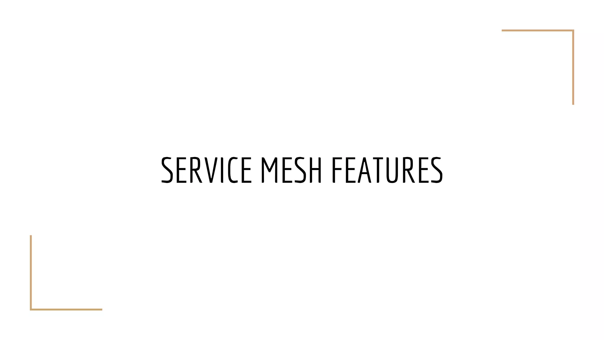 SERVICE MESH FEATURES
 