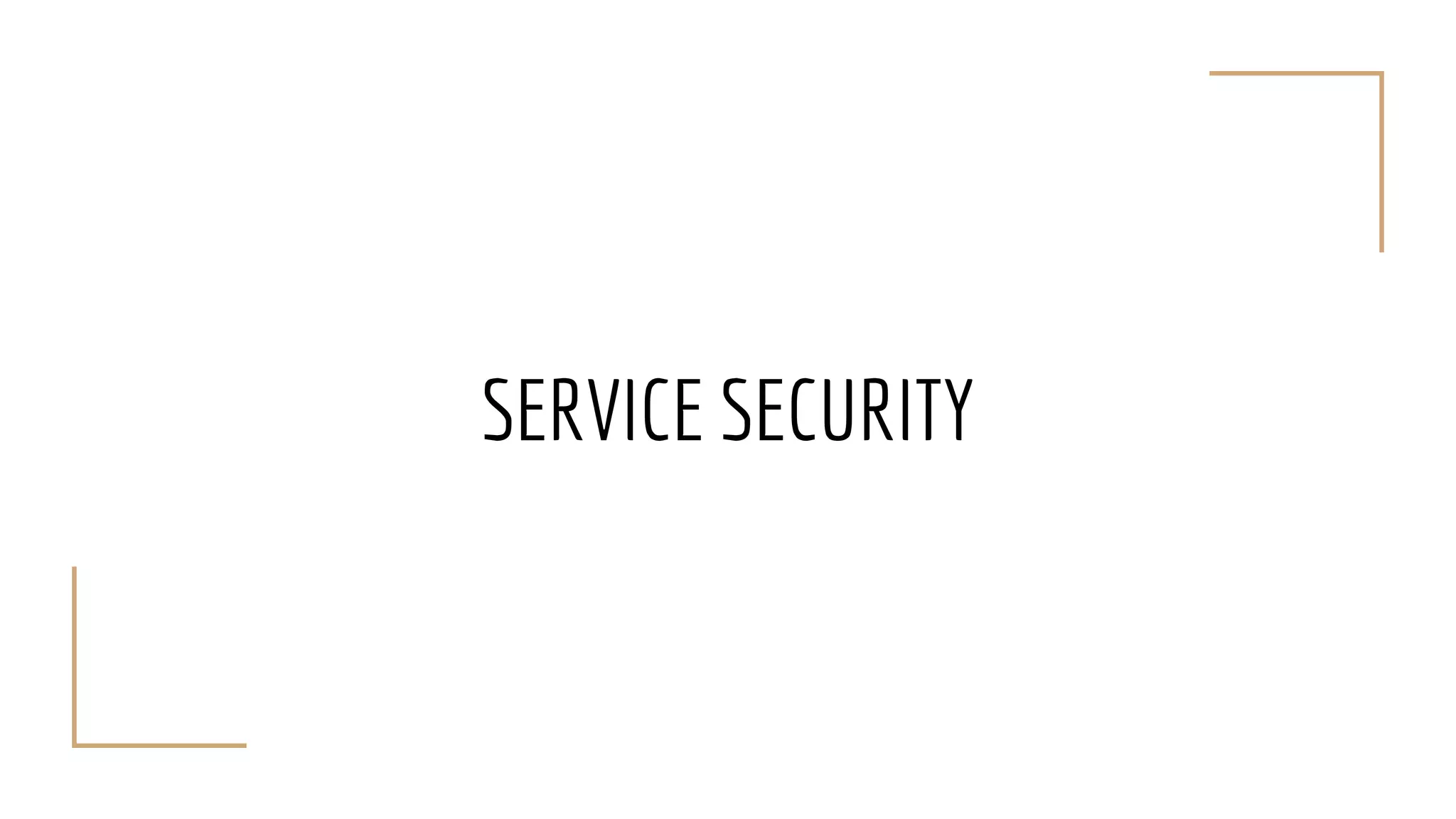 SERVICE SECURITY
 