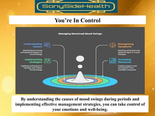 You’re In Control
By understanding the causes of mood swings during periods and
implementing effective management strategies, you can take control of
your emotions and well-being.
 