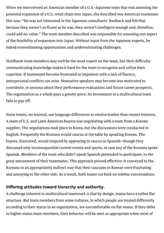 Managing multicultural teams   hbr