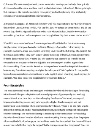 Managing multicultural teams   hbr