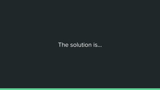 The solution is...
 