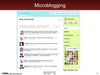 Microblogging http://twitter.com  