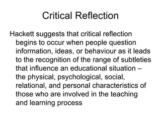 Managing Oneself And Reflective Practise Drucker   Hackett