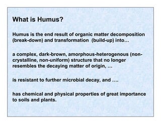 Managing Organic Matter for Soil Health and Fertility | PDF