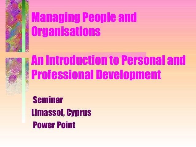 Managing people and organizations