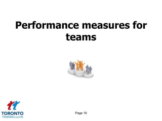 Performance measures for
         teams




          Page 16
 