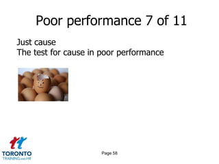 Poor performance 7 of 11
Just cause
The test for cause in poor performance




                     Page 58
 