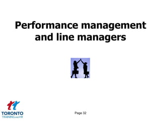 Performance management
    and line managers




          Page 32
 