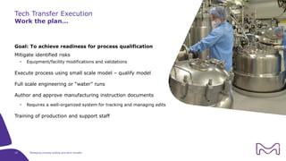 Tech Transfer Scale Up Api Manufacturing Managing Process Scale-up and Tech Transfer | PDF