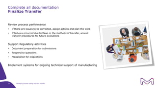 Tech Transfer Scale Up Api Manufacturing Managing Process Scale-up and Tech Transfer | PDF